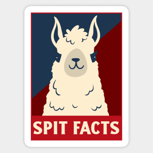 Spit Facts Funny Llama Parody Sticker